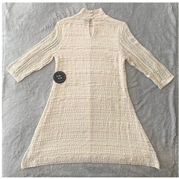 NWT BEBOP 3/4 SLEEVE TURTLENECK LACE DRESS BLUSH XL - Picture 3 of 11